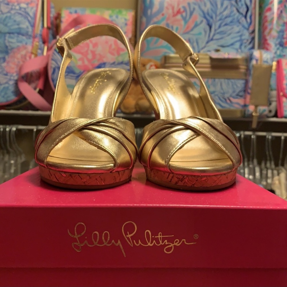 Lilly Pulitzer Christine Wedges Gold